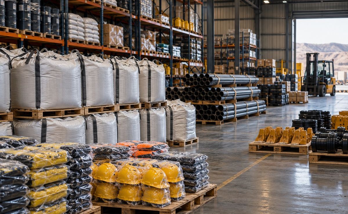 Entrepôt de big bags, casques et intrants